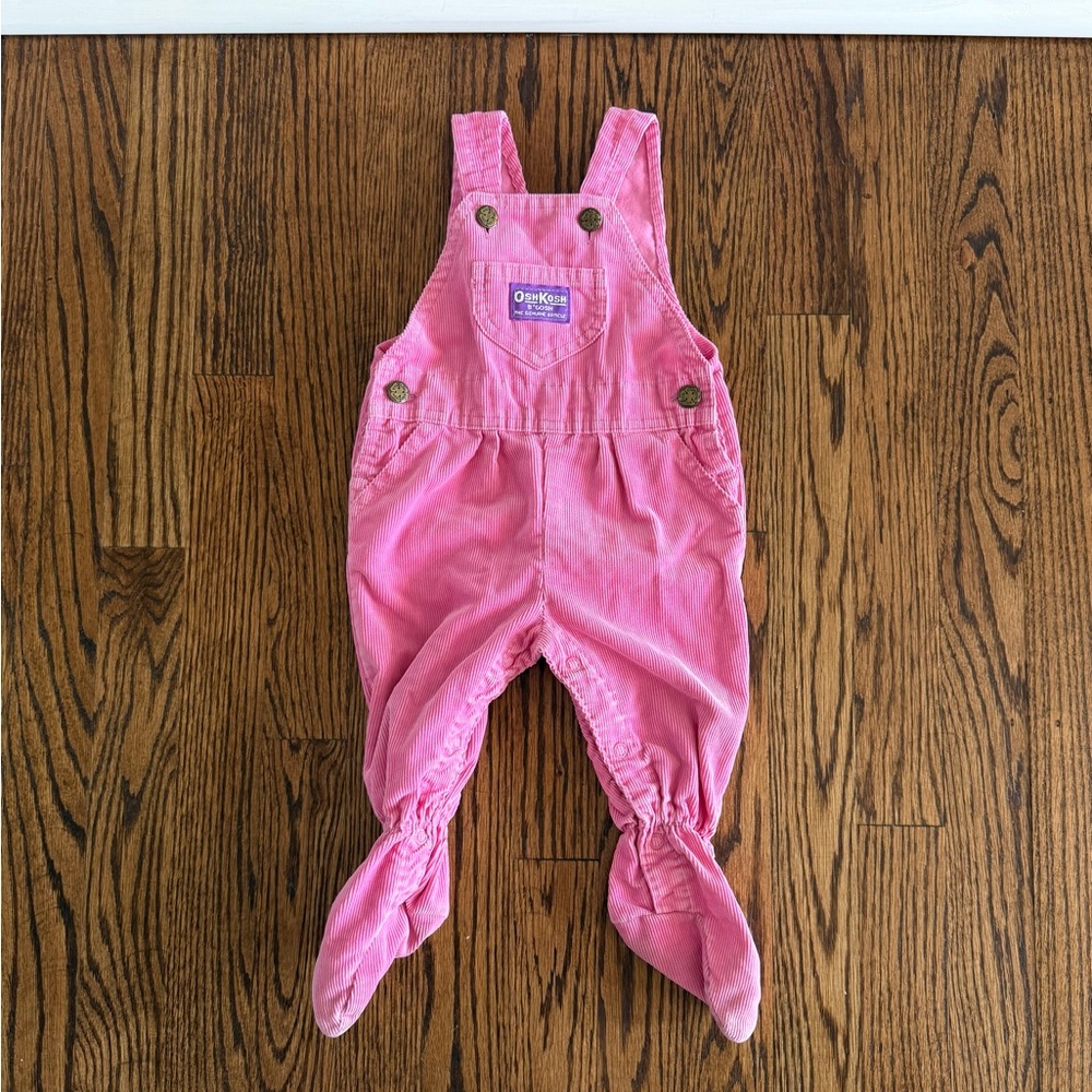 Vintage Oshkosh B’Gosh Pink Footie Overalls